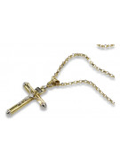 Italienisches Gelbgold katholische Kreuz & Anker 14k 