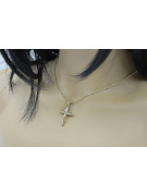 Elegant Italian 14k Gold Cross & Anchor Pendant 