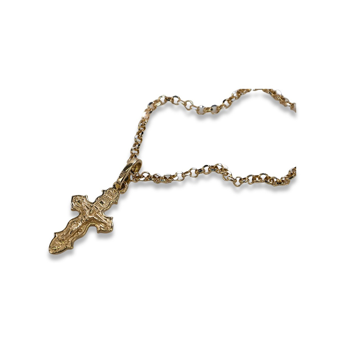 Złoty Krzyż i Łańcuch w Stylu Prawosławnym oc014r&cc003r