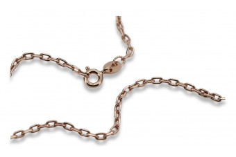 Розовое золото 14K, 50см Anchor diamond cut chain cc006r