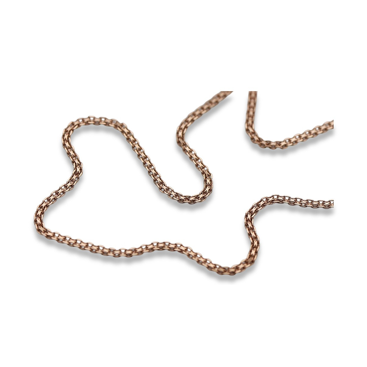 14K Rose Gold Red Rose Chain Necklace cc034r