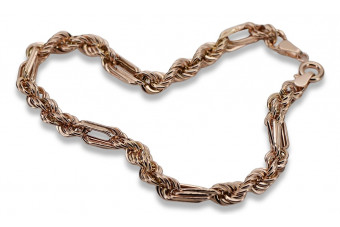 Bransoletka Dama Corda z Czerwonego Złota 14k z Kamieniami Szlachetnymi cb004r