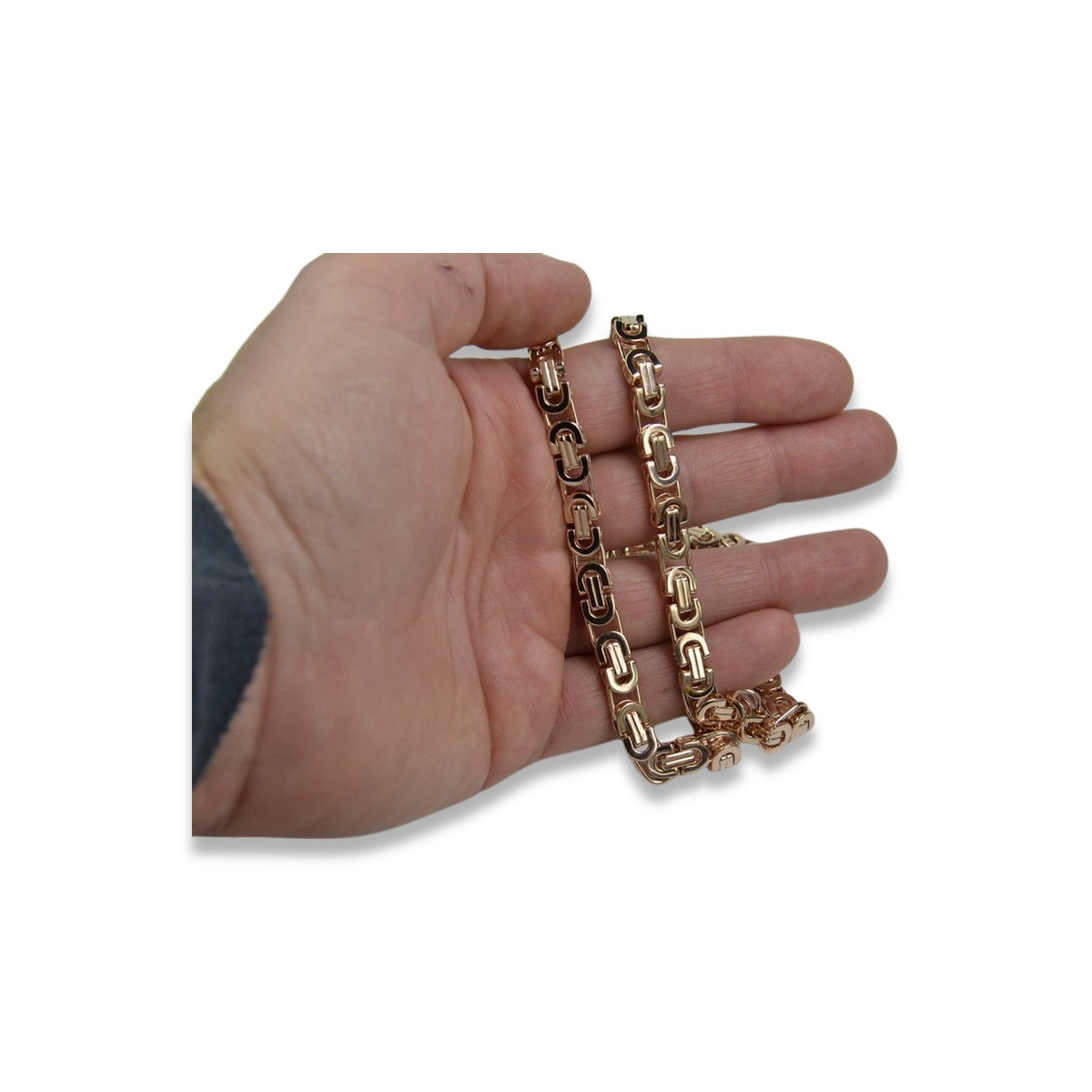 Bracelet en or rose 14 carats style Byzantin Gothique vintage avec pierres précieuses cb056r