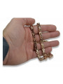 Bracelet en or rose 14 carats style Byzantin Gothique vintage avec pierres précieuses cb056r