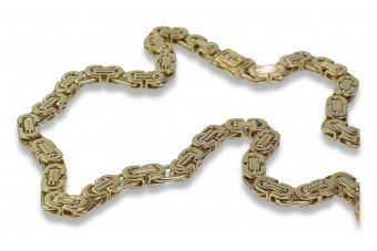 Italian Yellow 14K Gold Etruska Bizantine Chain - 60cm cc056y