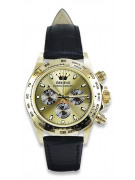 Gold men's watch Geneve ★ zlotychlopak.pl ★ Gold purity 585 333 Low Price!