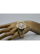 Złoty męski zegarek Geneve z brązową tarczą mw014ydbr&mbw015y