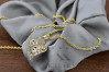 Elegant 14k Gold Leaf Pendant & Snake Chain Set cpn005yw&cc019y