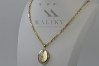 "Luxurious 14k Gold Oval Pendant with Corda Figaro Chain" cpn054y&cc082y