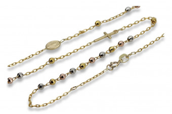 Yellow rose gold rosary chain ★ russiangold.com ★ Gold 585 333 Low price