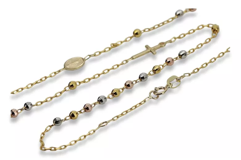 Yellow rose gold rosary chain ★ russiangold.com ★ Gold 585 333 Low price