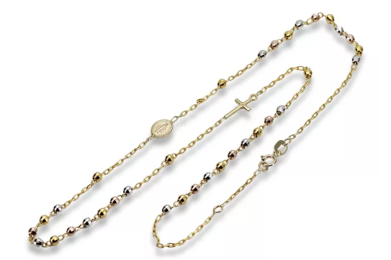 Yellow rose gold rosary chain ★ russiangold.com ★ Gold 585 333 Low price