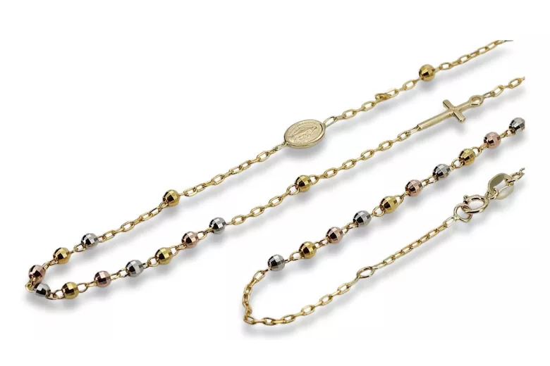 Yellow rose gold rosary chain ★ russiangold.com ★ Gold 585 333 Low price