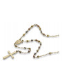 Italian 14K Tri-Color Gold Rosary Chain rcc003ywr