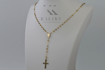 Italian 14K Tri-Color Gold Rosary Chain rcc003ywr