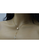 Italian 14K Tri-Color Gold Rosary Chain rcc003ywr