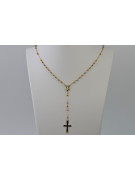 Rosario de oro blanco y amarillo de 14K rcc003ywr