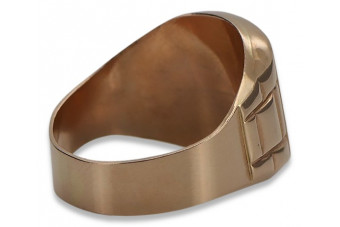 14K Rose Gold Plain Men's Signet Ring csn011r