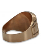 Anillo de sello de hombre en oro rosa de 14k, Sin piedras. csn011r