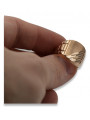 Anillo de sello de hombre en oro rosa de 14k, Sin piedras. csn011r