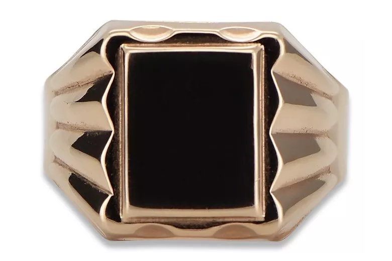 14K Rose Gold Men's Signet Ring, No Stones csn016r