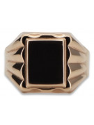 Anillo de sello de hombre en oro rosa de 14k, Sin piedras csn016r