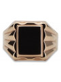 Anillo de sello de hombre en oro rosa de 14k, Sin piedras csn016r