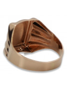 Anillo de sello de hombre en oro rosa de 14k, Sin piedras csn016r