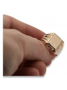 Anillo de sello de hombre en oro rosa de 14k, Sin piedras csn016r