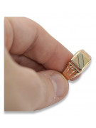 Vintage Rose Pink 14K Gold Men's Signet Ring, No Stones csn001r