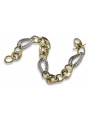 Pulsera de oro italiano de 14k en blanco y amarillo. cb132yw