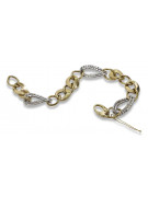 Pulsera de oro italiano de 14k en blanco y amarillo. cb132yw