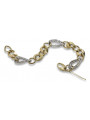 Pulsera de oro italiano de 14k en blanco y amarillo. cb132yw