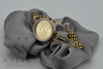 14k żółte złoto Złoty2 cyferblat Lady Watch lw025y