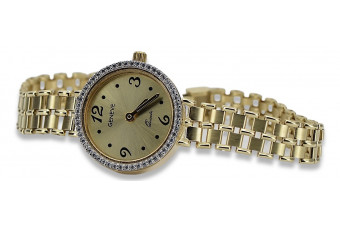 14K Yellow Gold Diamond Geneve Lady Gift Watch lw022y