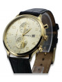 Yellow 14K Gold Men's Watch with Silver Dial mw005y