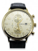 Yellow 14K Gold Men's Watch with Silver Dial mw005y