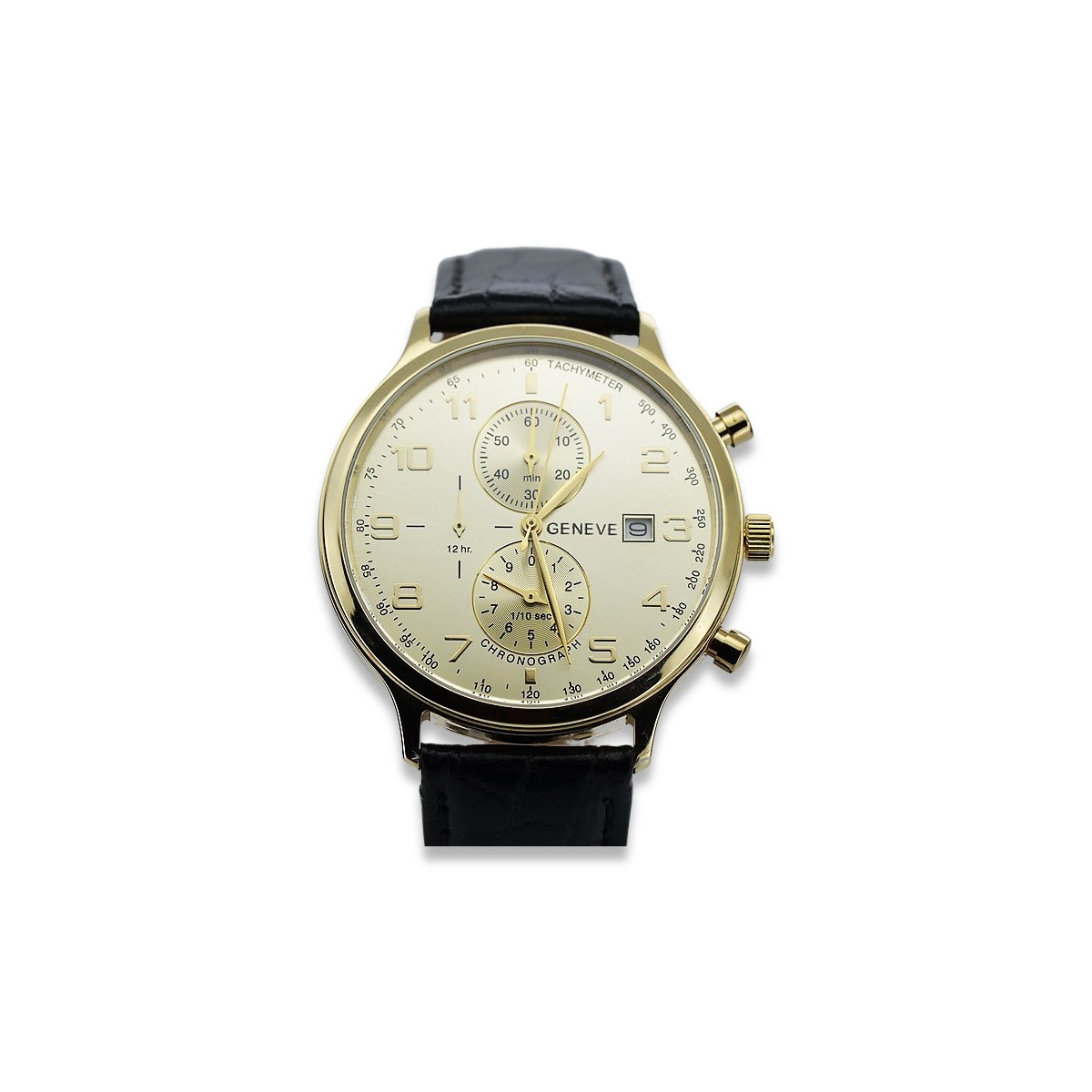 Montre homme en or jaune 14 carats Geneve mw005y