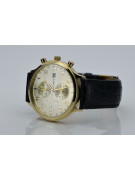 Yellow 14K Gold Men's Watch with Silver Dial mw005y