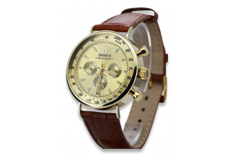 Montre Homme Geneve en Or Jaune 14 Carats mw012y-y