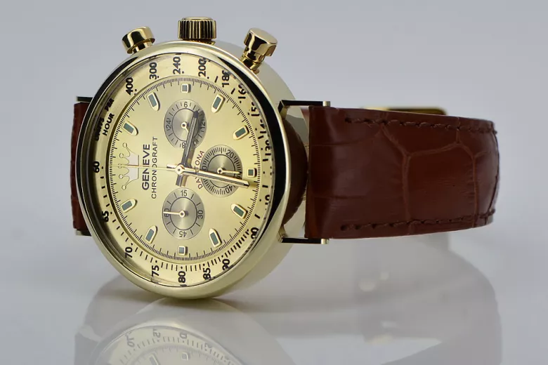 Reloj de Geneve para hombre en Oro Amarillo de 14 quilates mw012y-y