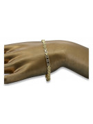 Bracelet Gothique Byzantin en Or Jaune 14k avec Pierres Précieuses cb056y