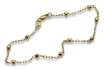 Yellow Italian 14k Gold Fancy Ball Bracelet - 14K Yellow Gold, 18.5c cb103y