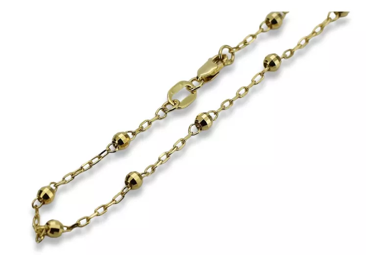 Pulsera de bola de oro italiano amarillo de 14k con piedras preciosas variadas cb103y