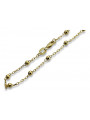 Yellow Italian 14k Gold Fancy Ball Bracelet - 14K Yellow Gold, 18.5c cb103y