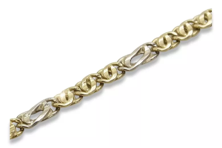 Bracelet en Or Jaune et Blanc 14K avec pierres précieuses variées cb093yw