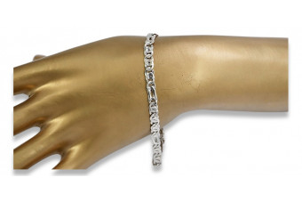 Brazalete de oro blanco italiano con piedras preciosas variadas cb093yw