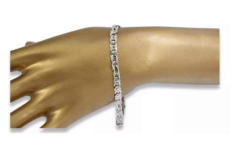 Brazalete de oro blanco italiano con piedras preciosas variadas cb093yw