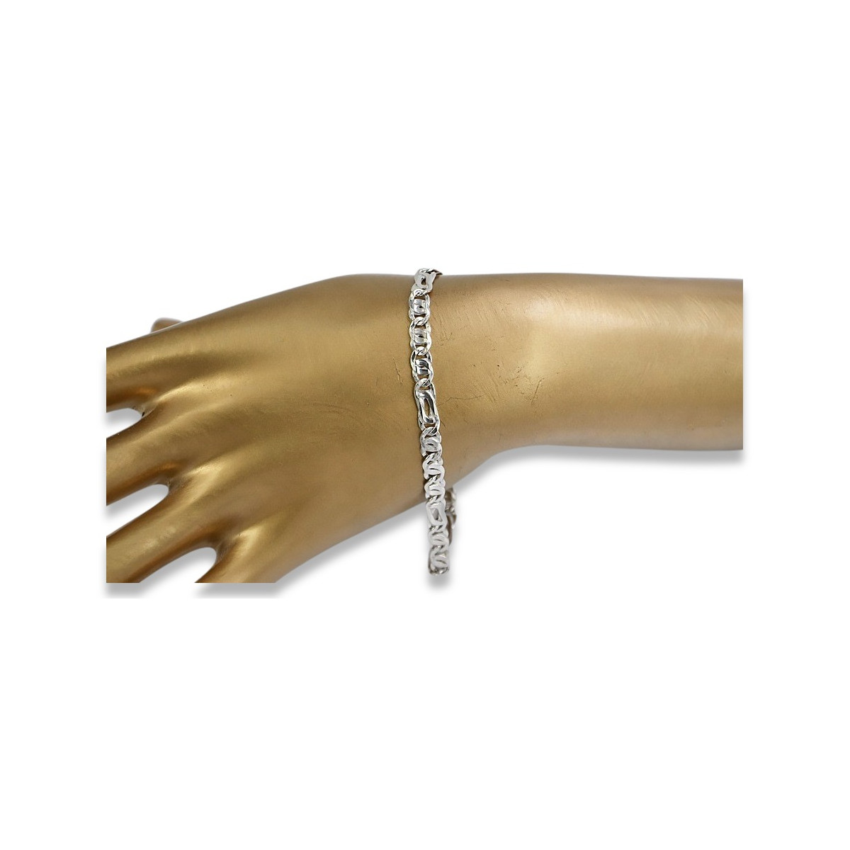 Brazalete de oro blanco italiano con piedras preciosas variadas cb093yw