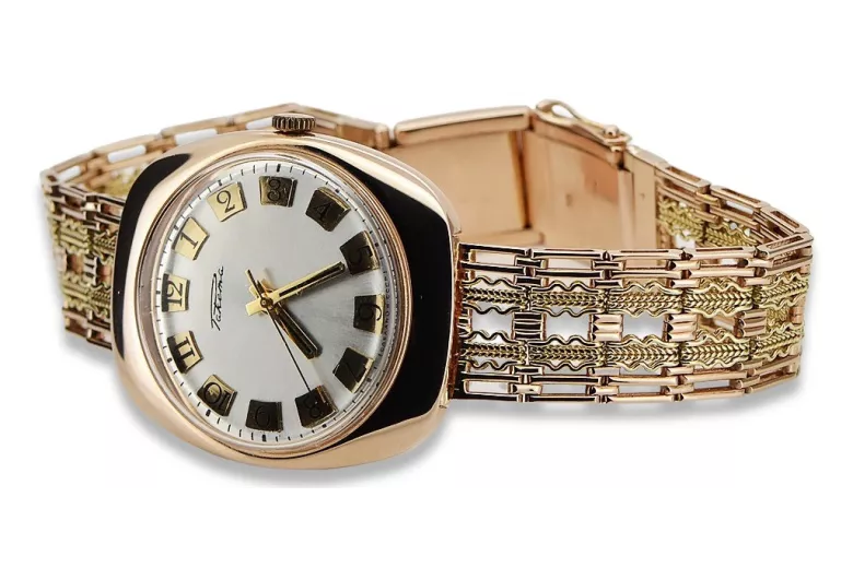 Reloj de oro de 14k con rosa vintage para hombre vw002&vbw002